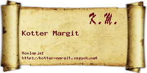 Kotter Margit névjegykártya